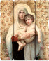 Laser Cut Wood Madonna of the Roses Icon Wall Plaque, 9 1/4 Inch