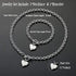 Silver 18k Gold Rose Gold Plated Charm Chunky Stainless Steel Chain Heart Toggle Choker Bracelet Necklace Set for Womens Girls Fashion Valentine Jewelry Set