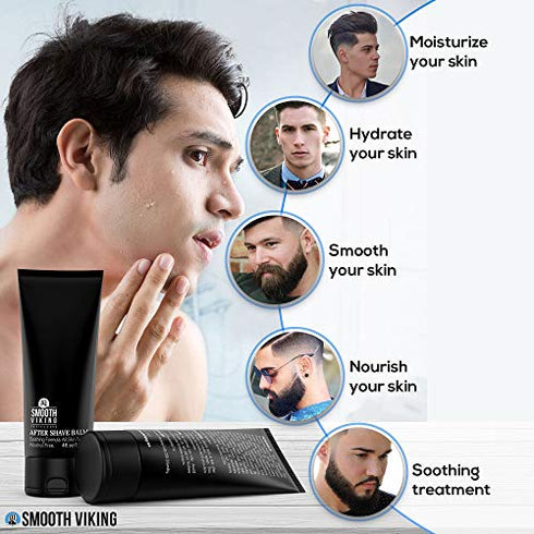 After Shave Balm For Men - Alcohol-Free Mens Aftershave for Sensitive Skin (4 Oz) - Soothing, Moisturizing Face Care Post Shave Balm with Masculine Spiced Black Pepper Scent