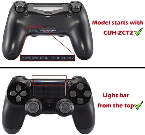 eXtremeRate Scarlet Red Classical Symbols Custom Replacement Full Set Buttons for ps4 Slim Pro CUH-ZCT2 Controller - Compatible with ps4 DTFS LED Kit - Controller NOT Included