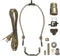 B&P Lamp® Antique Brass Finish Table Lamp Wiring Kit with a 10 Inch Harp and Push-Thru Socket