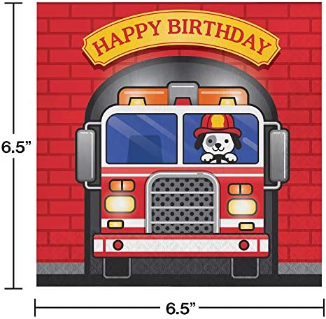 Firefighter Birthday Party Supplies Fire Truck Plates and Napkins Serve up to 16 Guests