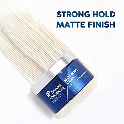Head & Shoulders Anti-Dandruff Molding Hair Clay for Men, Strong Hold, Matte Finish, 3 Oz