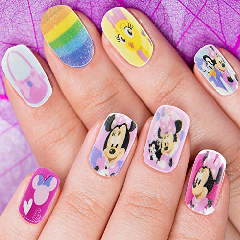 Disney Minnie Mouse - Townley Girl 48 Pcs Press-On Nails Artificial False Nails Set for girls, kids with Pre-Glue Full Cover Acrylic Nail Tip Kit, Ages 6+ for Parties, Sleepovers & Makeovers