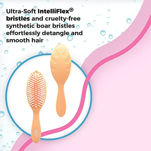 Wet Brush Go Green Coconut Oil Infused Detangling Hair Brush - Pain-Free Ultra-Soft Detangler Bristles Glide Through Tangles with Ease - Protects Against Split Ends - 100% Plant-Based Plastic