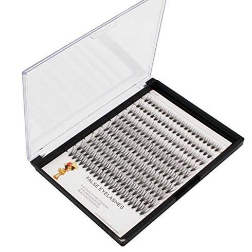 Bodermincer Large Tray 20D Cluster 0.07C,10 Lines,8-10-12-14mm Mixed,9-11-13-15mm Mixed, 10-12-14-16mm Mixed,Natural Long Individual Flare Lashes Cluster False Eyelashes (8-10-12-14mm Mixed)