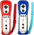 Jadebones 2X Silicone Skin Case Cover with Wrist Strap for Wii Remote Controller (Red+Blue)