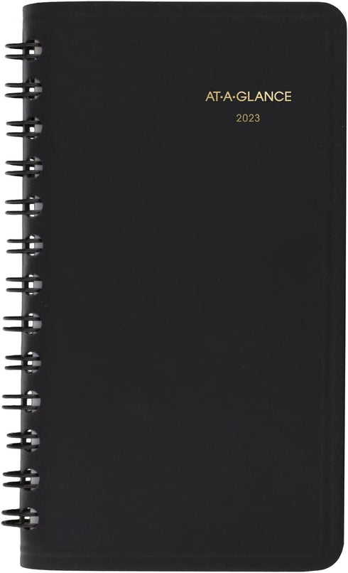 AT-A-GLANCE 2023 Weekly Pocket Calendar, Planner, 2-1/2" x 4-1/2", Pocket Size, Unruled, Black (7003505)
