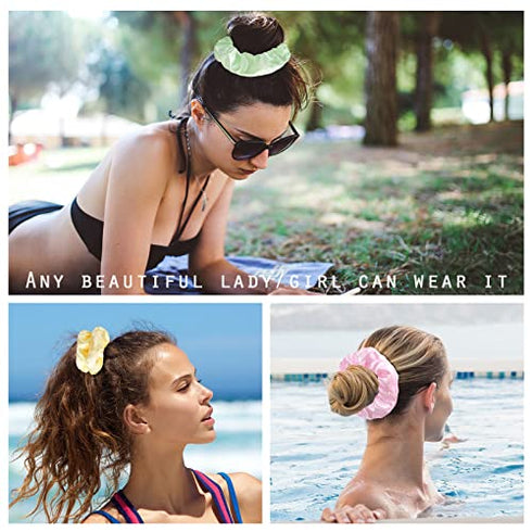 12 Pcs Hair Scrunchies Stain Hair Scrunchies Silk Scrunchies Elastic Hair Ties Ropes Scrunchie for Women or Girls Hair Accessories for Christmas New Year