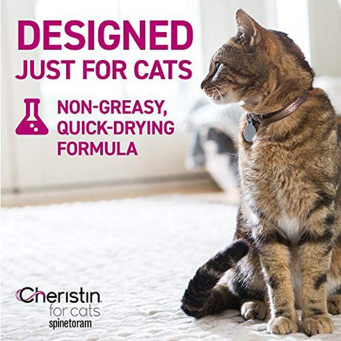 Cheristin for Cats Topical Flea Prevention – Starts Killing Fleas in 30 Minutes, 3 Dose