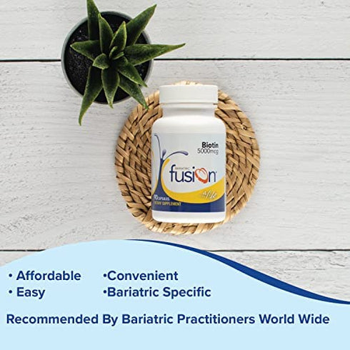 Bariatric Fusion Biotin 5000mcg Vitamin, Small & Easy to Swallow Capsules, Nutritional Supplement - 90 Count, 3 Month Supply