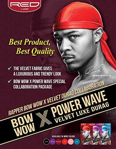 RED by KISS Bow Wow Power Wave Velvet Luxe Durag (Blue)