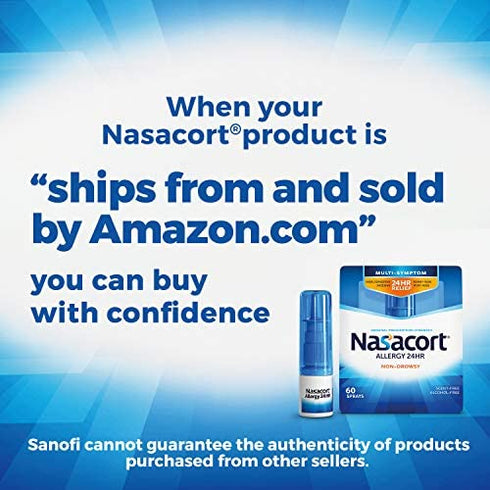 Nasacort Allergy 24HR Nasal Spray for Adults, Non-Drowsy & Alcohol-Free, 120 Sprays, 0.57 fl. oz.