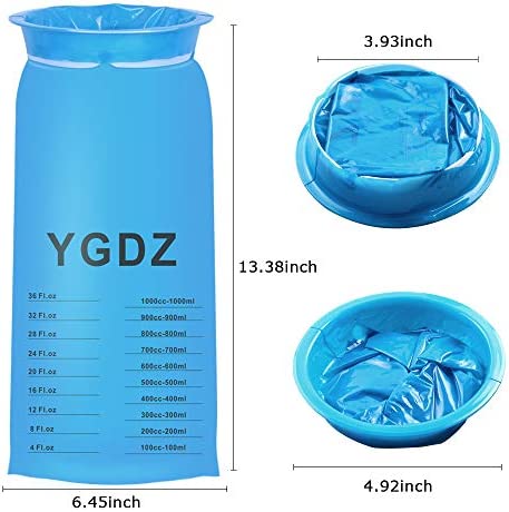 YGDZ Vomit Bags Disposable, 15 Pack Barf Bags Throw Up Emesis Bags Puke Nausea Bags for Travel Motion Sickness, Car & Aircraft, Kids,1000ml
