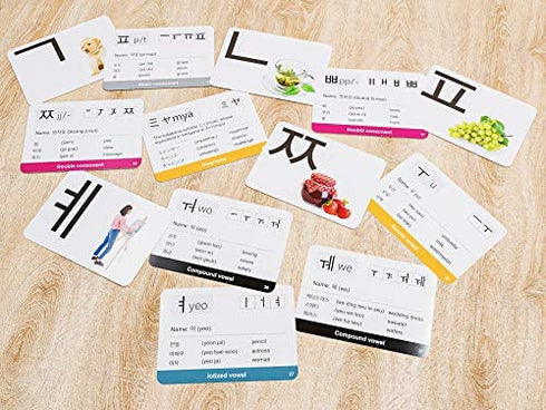 41 Korean Alphabet Hangul Flash Cards – Educational Language Learning Resource with Pictures for Memory & Sight Words - Fun Game Play - Grade School, Classroom, or Homeschool Supplies – Briston Brand