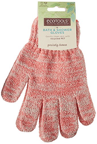 EcoTools Bath & Shower Gloves, Recycled Netting, Exfoliating, Gentle Cleansing for Whole Body, Fits All Hands, Green, 1 Pair