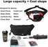 Black Large Fanny Pack for Men Women Plus Size Waist Waterproof, Gym Outdoor Fashion Belt Waist Bag Pack Pouch for Men with Zipper Adjustable Strap,Nylon