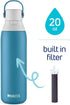 Brita Stainless Steel Water Filter Bottle, 20 Ounce, Blue Jay, 1 Count
