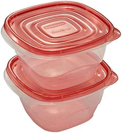 Rubbermaid TakeAlongs Deep Square Food Storage Containers, 5.3 Cup, 2 Count
