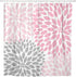 ArtSocket Shower Curtain Pale Pink Gray White Dahlias Odorless Home Bathroom Decor Polyester Fabric Waterproof 72 x 72 Inches Set with Hooks