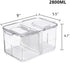 Slideep Food Storage Containers Fridge Produce Saver, Stackable Refrigerator Organizer Keeper Foldable lid with Removable Drain Tray for Produce, Fruits, Vegetables 2800 ml - 2 Pack