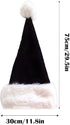 Black and White Deluxe Adults Santa Hat for Black Christmas Theme