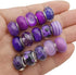 50pcs Assorted Purple Resin Imitation Glass European Large Hole Beads Rhinestone Metal Spacer Charms Bead Assortments for DIY Crafts Bracelets Necklaces Jewelry Making (M570-Purple)