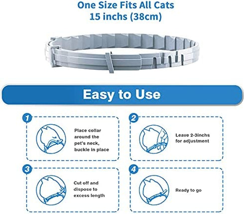 CPFK Cat Calming Collar 3 Pack Pheromone Calm Anxiety Collar for Cats and Kittens Stress Reliever Relaxing Comfortable Collar Breakaway Design Gray