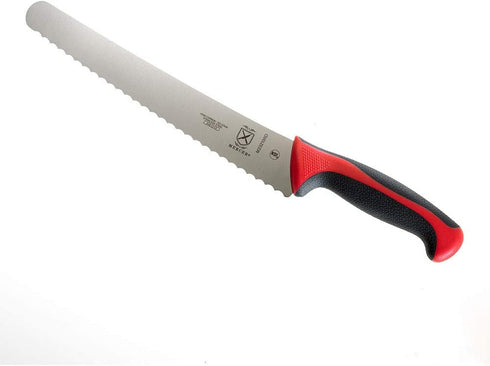 Mercer Culinary Millennia Colors Red Handle, 10-Inch Wavy Edge Wide, Bread Knife