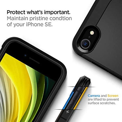 Spigen Tough Armor Case Compatible with iPhone SE 2020 Black