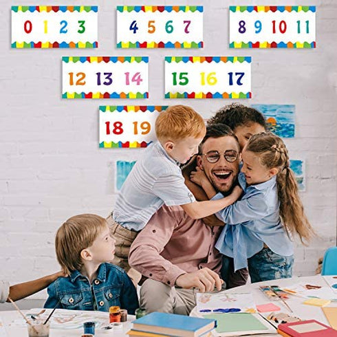 Alphabet Banner Number Banner Alphabet Wall Classroom Decorations Bulletin Board Border with Adhesive Glue Point Dots for Toddler Kids Students