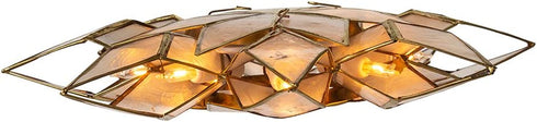 Kurt Adler 8.5-Inch Capiz Star Tree Topper with 10 Clear Lights and 1 Spare Bulb