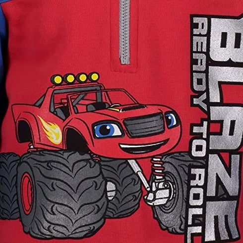 Blaze and The Monster Machines Boys' Fleece Hoodie Pullover Sweatshirt w Zipper (Red, 3T)