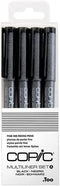 Copic Markers Multiliner Fine Pigment Based Ink, 4-Piece Set