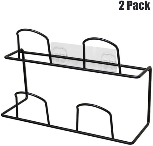 Hanging Shoes Rack, Strong Self Adhesive Shoes Holder Storage Organizer, Door Shoe Hangers Shoe Shelf Holder, Shoe Rack Hanging Over the Wall for Hanging on the Door, Bathroom, Kitchen(2 Pack,Black)