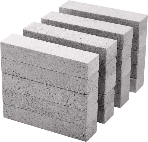 Pumice Stone for Toilet Cleaning Bowl Stick, Refresh Toilet Within 1 Minute, 6 New Ways to Use a Pumice Stone, Remove Water Rings Stains on Toilets Bowls, Bathtubs, Pool Shower Tiles, 20 Count