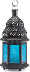 Gallery of Light Moroccan Lantern Blue Glass Candle Holder Candleholder