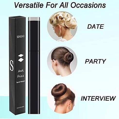 Hair Finishing Stick - Vitamin E Hair Serum - Styling Gel Frizzy Hair Control Spray - Flyaway Hair Tamer - Wax Cream for Women Men Kids (15Ml*2)