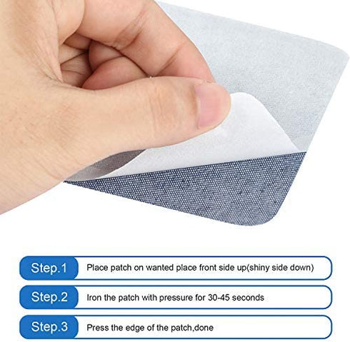 Boao Iron on Patches Iron on Denim Patches Repair Kit for Clothes, Jeans, Jackets, Large Size, 4.9 Inch, Denim Cloth(15 Pieces)