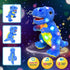 Cuteoy LED Musical T-Rex Blue Stuffed Dinosaur Light up Singing Plush Toy Adjustable Volume Lullaby Animated Soothe Birthday Gifts for Kids Toddlers, 12’’