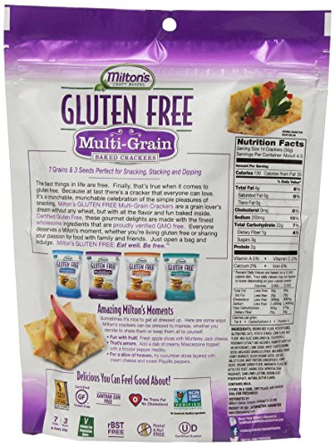 Milton’s Gluten Free Crackers (Multi-Grain). Multi-Grain Gluten-Free Baked Crackers (Single Pack, 4.5 oz).