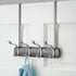 mDesign Decorative Over Door 8 Hook Metal Storage - Long Easy Reach Organizer Rack for Coats, Hoodies, Hats, Scarves, Purses, Leashes, Bath Towels, Robes, Men, Womens Clothing - Graphite Gray/Chrome