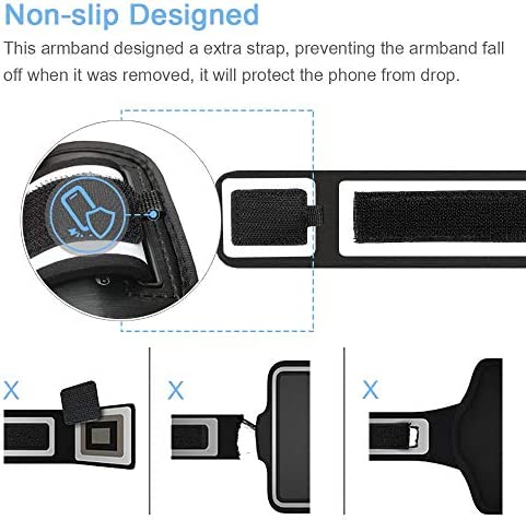 iPhone 14, 13, 12, 11, XR Armband, JEMACHE Water Resistant Gym Running Workouts Arm Band Case for iPhone XR, 11, 12, 13, 13 Pro, 14, 14 Pro with Key Holder (Black)