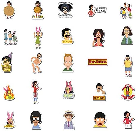 Cute Cartoon Bob's Burgers Stickers (50 PCS) Funny Stickers for Teens, Girls, Adults,Kids - Stickers for Waterbottles,Laptop,Phone,Hydro Flask - Waterproof Vinyl Sticker (Bob's Burgers)