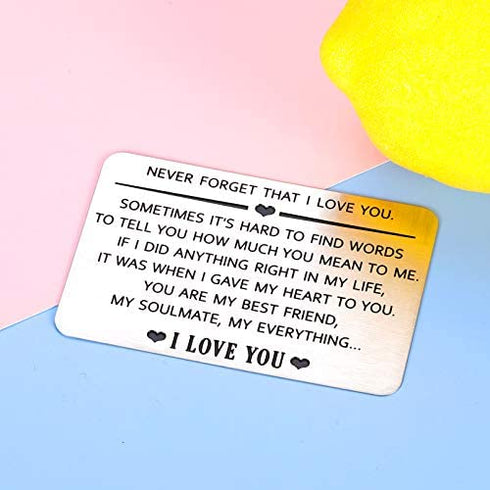 Husband Boyfriend Christmas Gifts Wallet Insert for Men Him from Wife Girlfriend Birthday Valentines Present Love Card for Hubby Fiancé Groom Fathers Day Anniversary New Year Wedding Gift Him Her