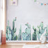 Cactus Wall Decals, Green Plant Cacti Stickers for Mirror Wall Decor, Removable Vinyl Peel and Stick Art Murals for Living Room Nursery Bedroom Children Kids Rooms Decor, Art Murals Home Decoration