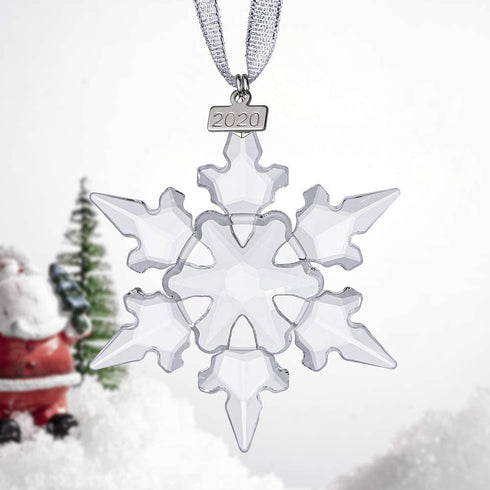 XIANGBNA 2020 Christmas Crystal Star Snowflake Ornaments (2020 Clear XB)