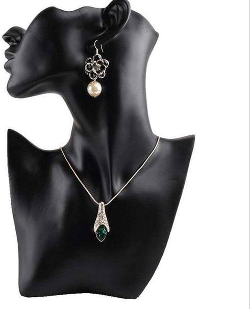 xiangshang shangmao Jewelry Necklace Earring Watch Head Bust Stand Mannequin Holder Display Rack Black