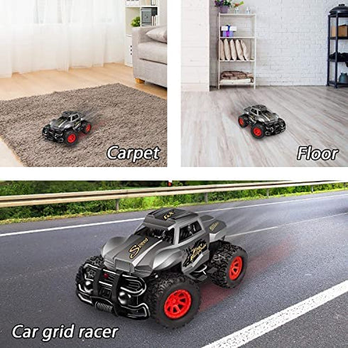 GaHoo Remote Control Car for Kids - Durable Non-Slip Off-Road Shockproof RC Racing Car RC Toys Car for Age 3 4 5 6 7 8 Years Old Boys and Girls Best Gifts (Gray)