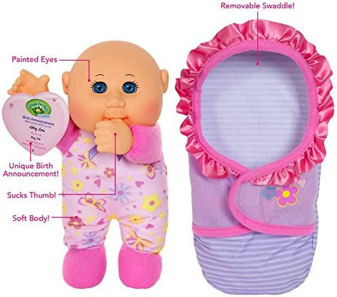 Cabbage Patch Kids Official, Newborn Baby Doll Girl - Comes with Swaddle Blanket and Unique Adoption Birth Announcement